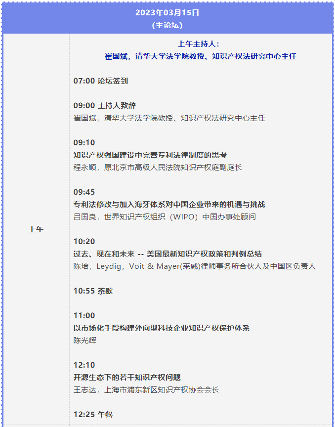 第二届知识产权行业论坛将于3月15-17日举办，报名截止本周五！