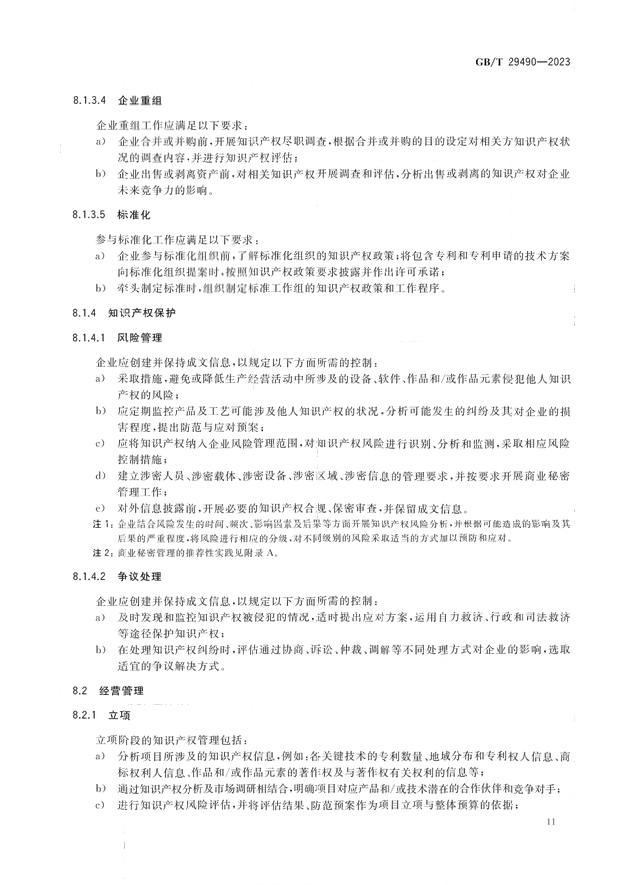 2024.1.1日起！《企业知识产权合规管理体系 要求》（GB/T 29490-2023）国家标准实施