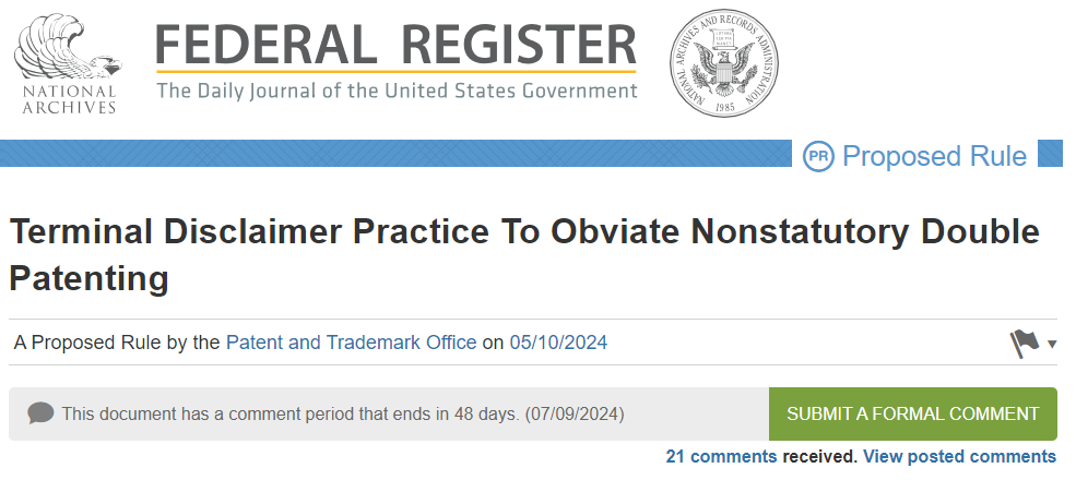 USPTO拟发布期末放弃（Terminal Disclaimer）新规，将显著影响美国专利申请和保护策略