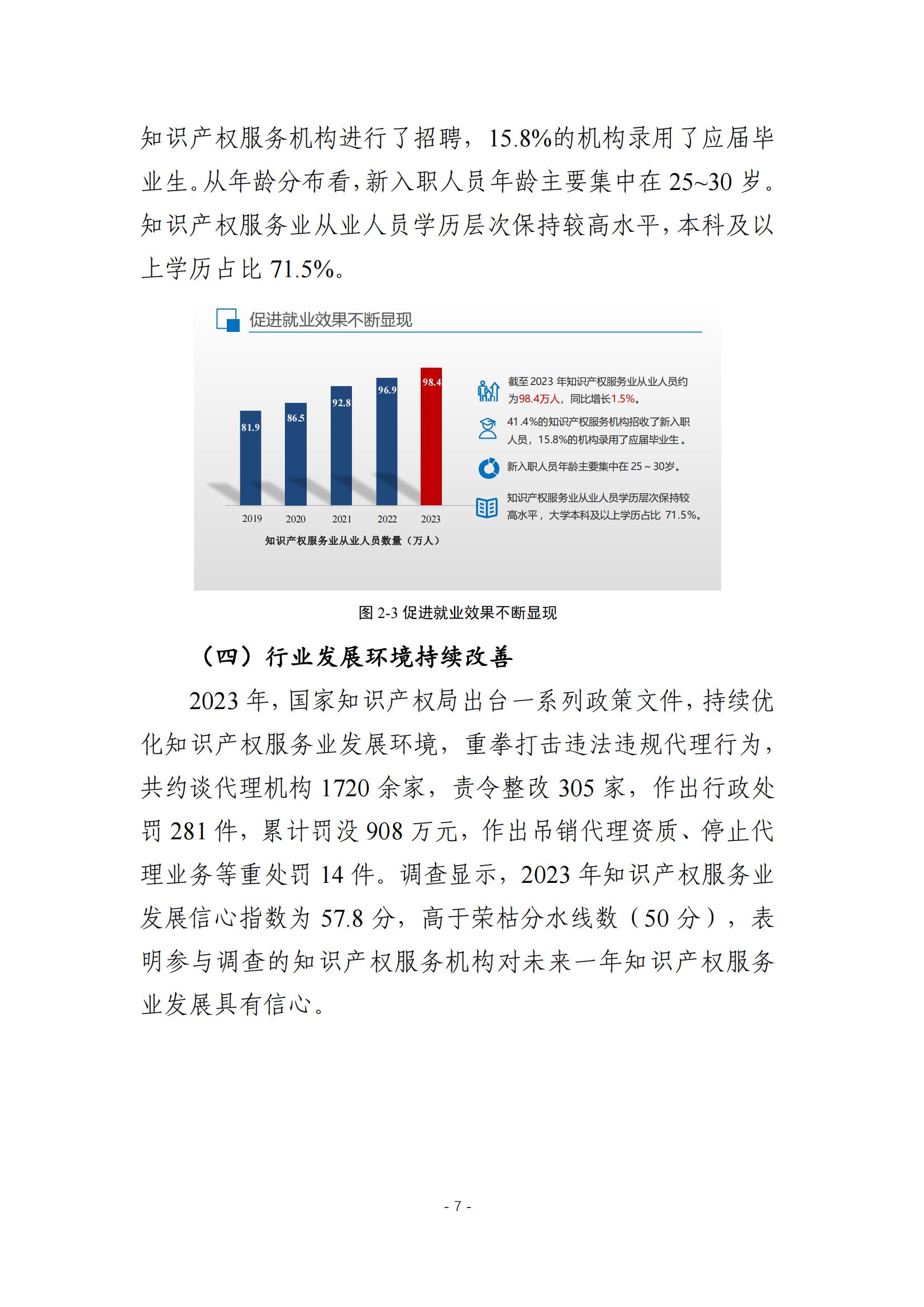 《2024年全国知识产权服务业统计调查报告》：知识产权从业人员人均营业收入28.9万元/人｜附全文