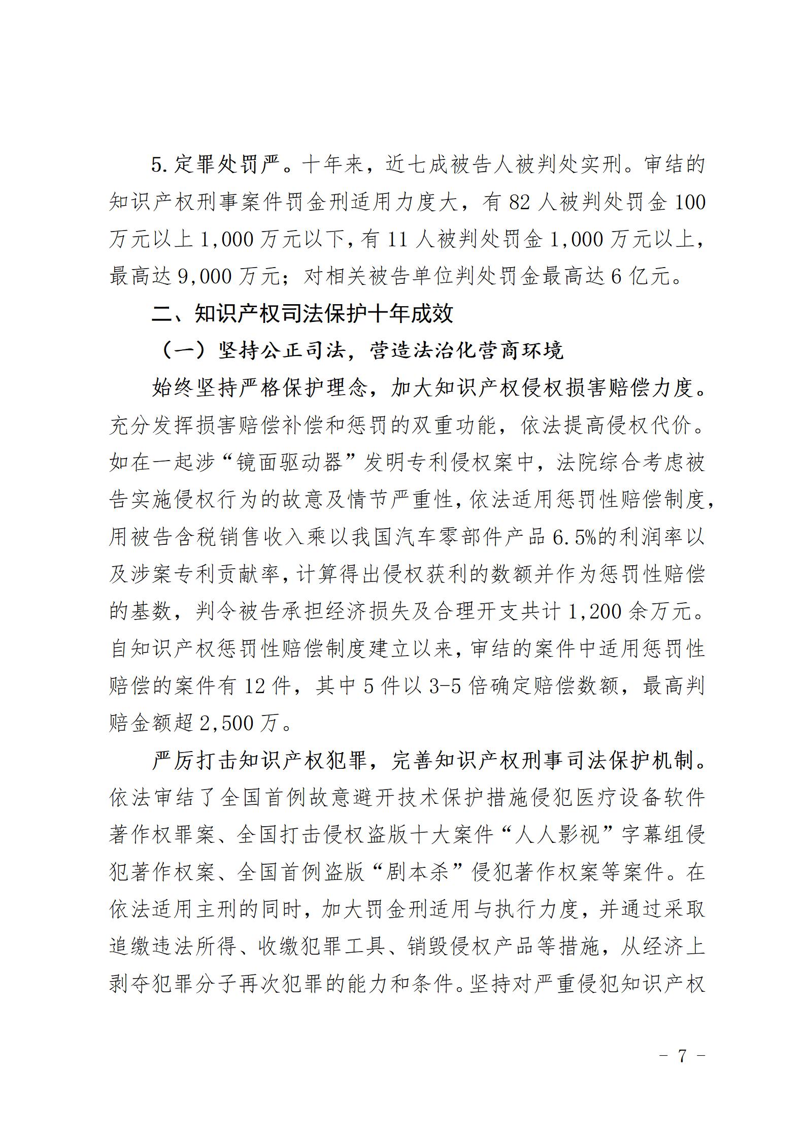 上海三中院、上海知产法院发布《十年知识产权司法保护状况（2015-2024）》！