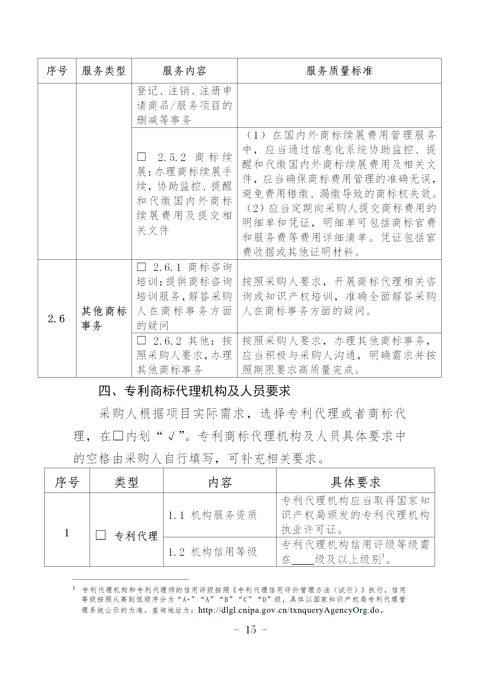 《专利商标代理服务政府采购需求标准（征求意见稿）》全文发布！