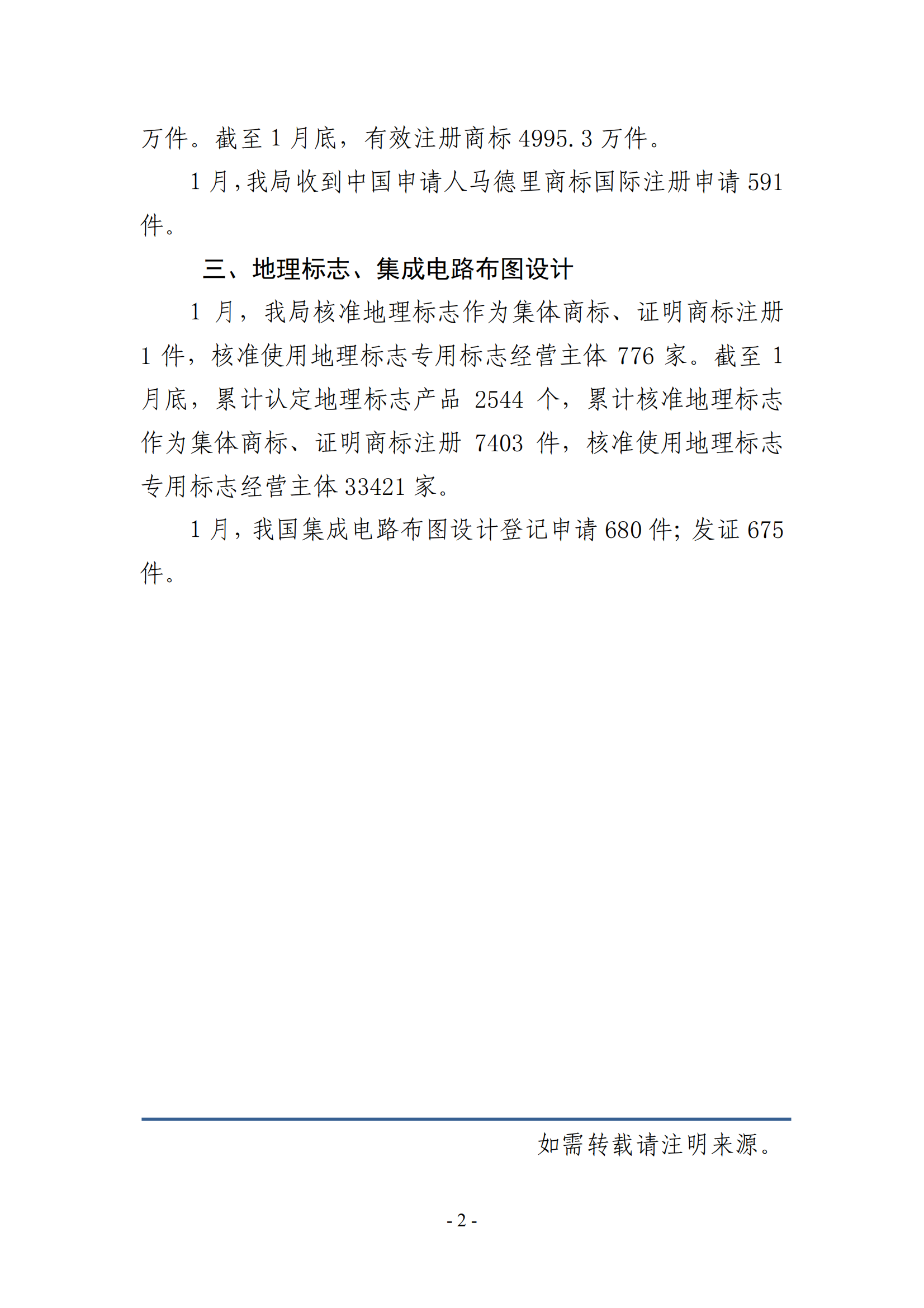 2025年1月专利、商标、地理标志等知识产权主要统计数据 | 附数据详情