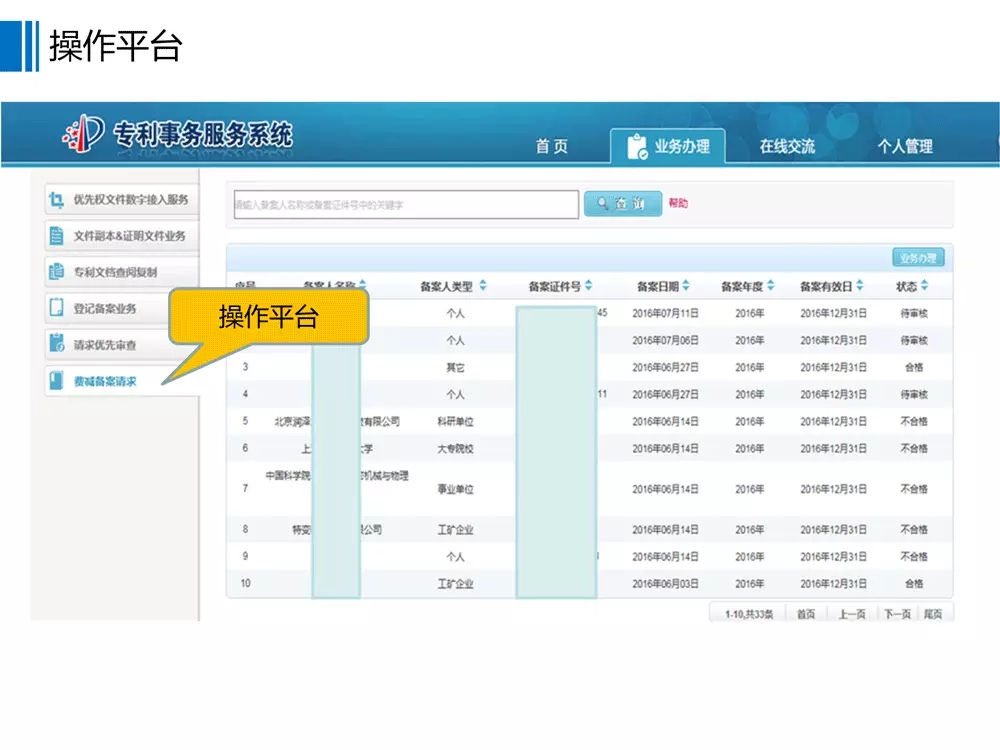 【重要资料】专利费减备案系统使用手册及培训PPT （完整版）